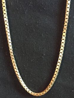 14k solid gold box chain long 20" grams 9