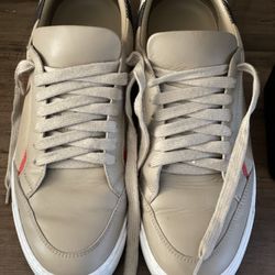 Burberry, Check And Leather Sneakers