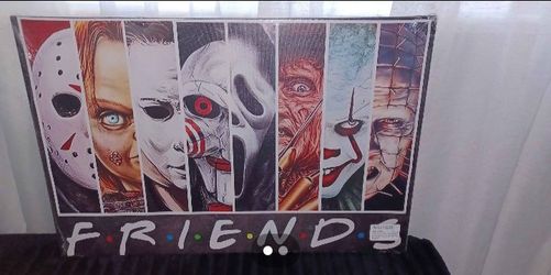 Horror Icons FRIENDS Poster Canvas Print