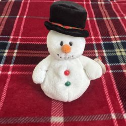 Ty Beanie Baby Coolston Snowman With Tag 2007 Holiday Christmas Plush Near Mint
