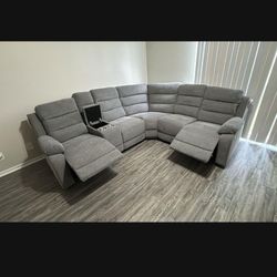 Recliners Seccional Sofa Grey Chenille Contemporary Gray Reclining Sofa  Comfort and Style in Your Living Room! 🛋️