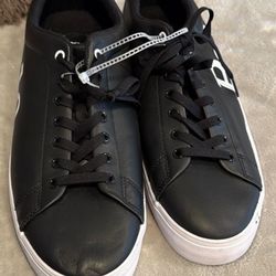 New Men’s Ralph Lauren Polo Blk Leather Sneakers Shoes. Size 11.5