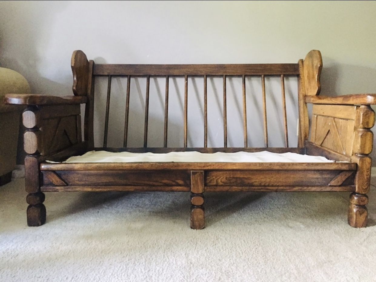 Antique solid wood bench