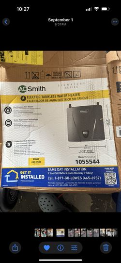 Electric Tankless Water Heater  28kw 240 Volt A.O smith