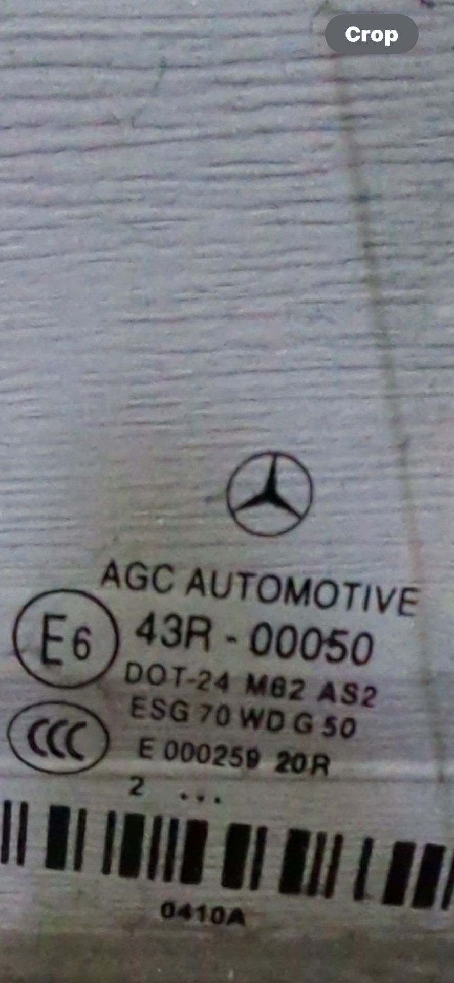 Mercedes door glass