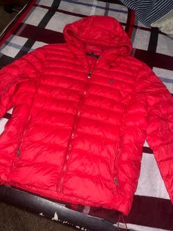 Polo Ralph Lauren red packable hooded puffer jacket