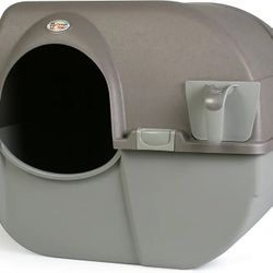 *NEW* Omega Paw Roll 'n Clean Self Cleaning Litter Box, Brown, Large