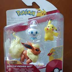 Pokemon- Battle Ready! Flareon + Vanillite + Pikachu