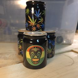 Stay Fresh Glass Decorative Seasoning Jars 4" X 3"