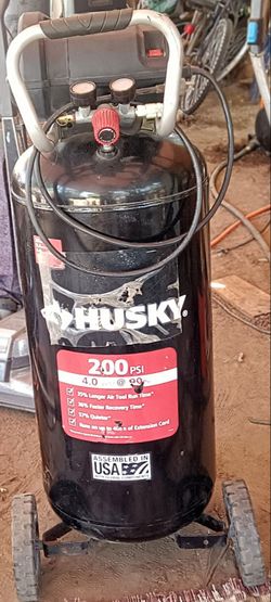 (5) Used HUSKY 20 Gal. 200 PSI Oil Free Portable Vertical Electric Air Compressor