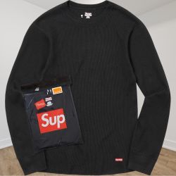 Supreme x Hanes Thermal Crew (1 Pack) L
