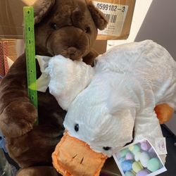 2 Large Plush Bear Duck both for $15