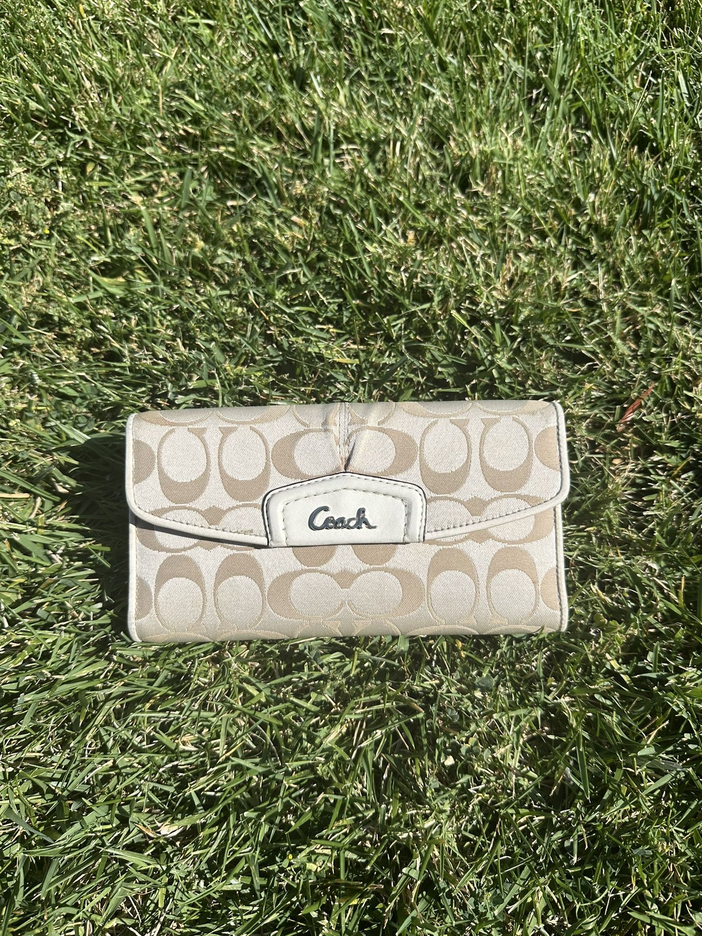 White And Gold Coach Wallet