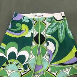 Zara Green Mini Skirt