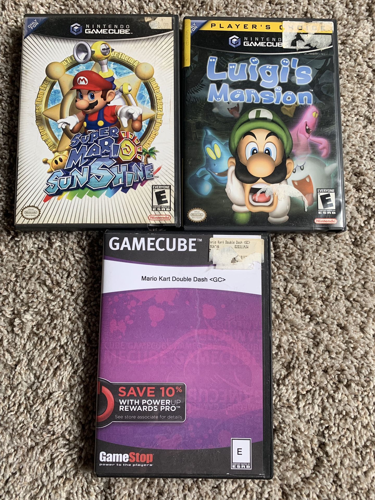 Mario Sunshine Mario Kart Double Dash Luigi’s Mansion GameCube Games