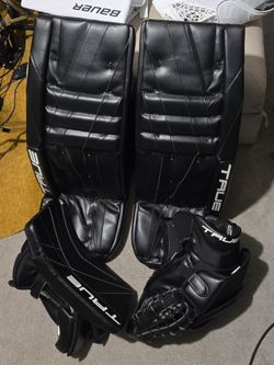 True Catalyst 7x3 Goalie Leg Pads, Globe, Blocker