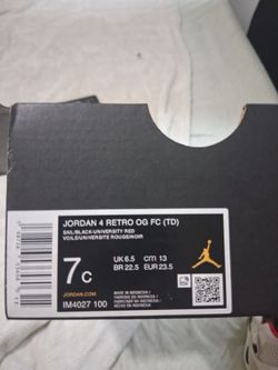 Toddler size 7c  Jordan 4 retro og