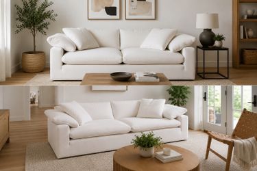 Nixon White Fabric Sofa