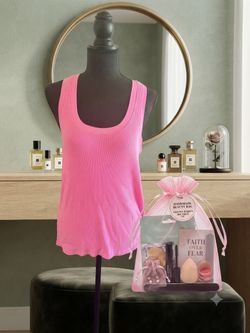 NWOT aerie Ribbed Tank Top -M & handmade Beauty gift bag