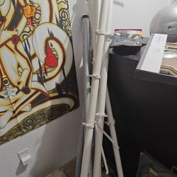 4 White Metal Pipes 3 Galvanized Steel