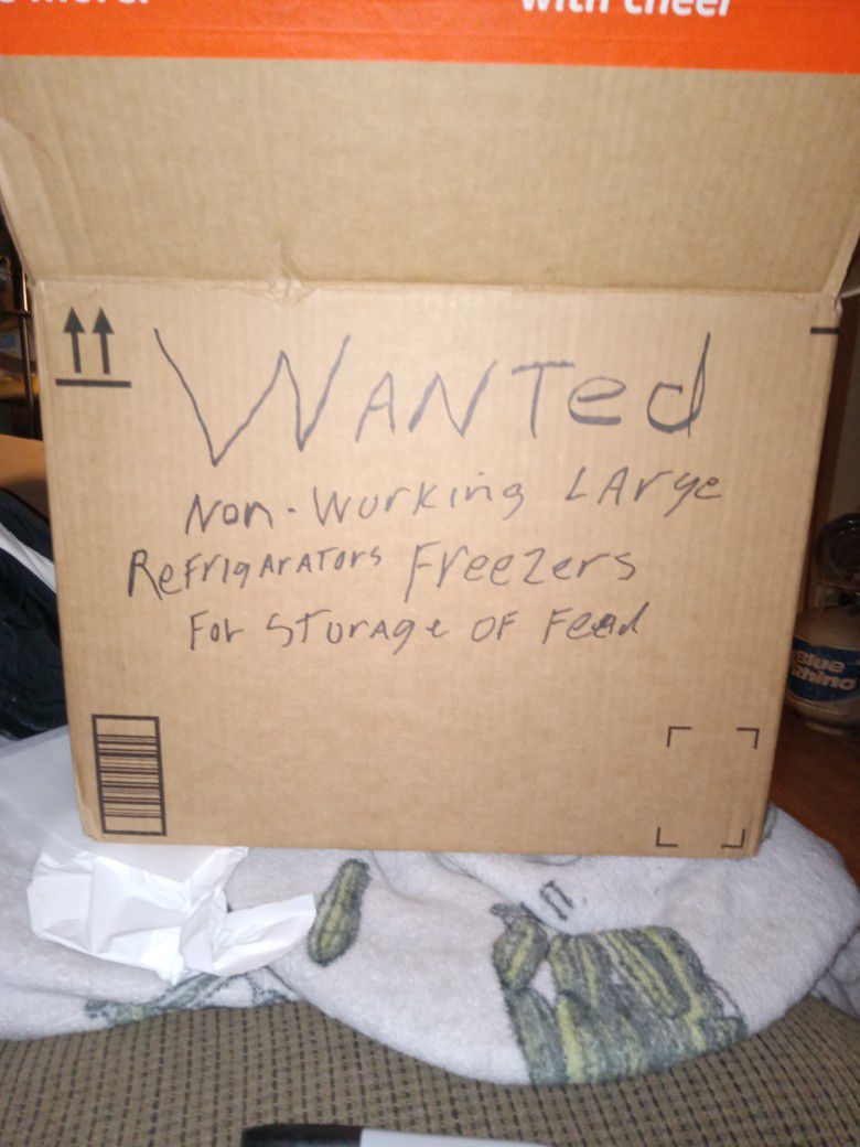 Wanted NOT WORKING Refrigerators and Freezers 