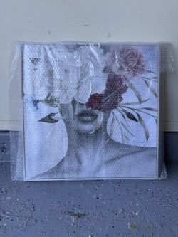 Large Framed Floral Wall Art – Textured Canvas – Modern Decor