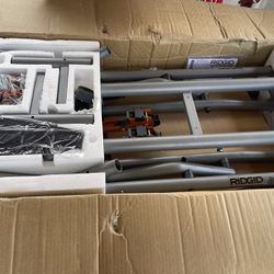 RIDGID Foldable Mobile Miter Saw Stand with Mounting Braces