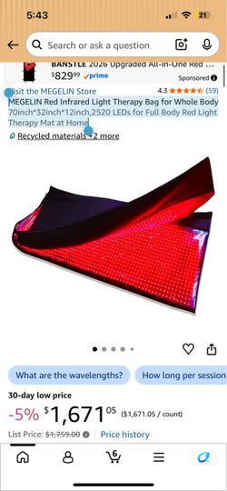 MEGELIN Red Infrared Light Therapy Bag for Whole Body 70inch*32inch*12inch,2520 LEDs for Full Body Red Light Therapy Mat at Home