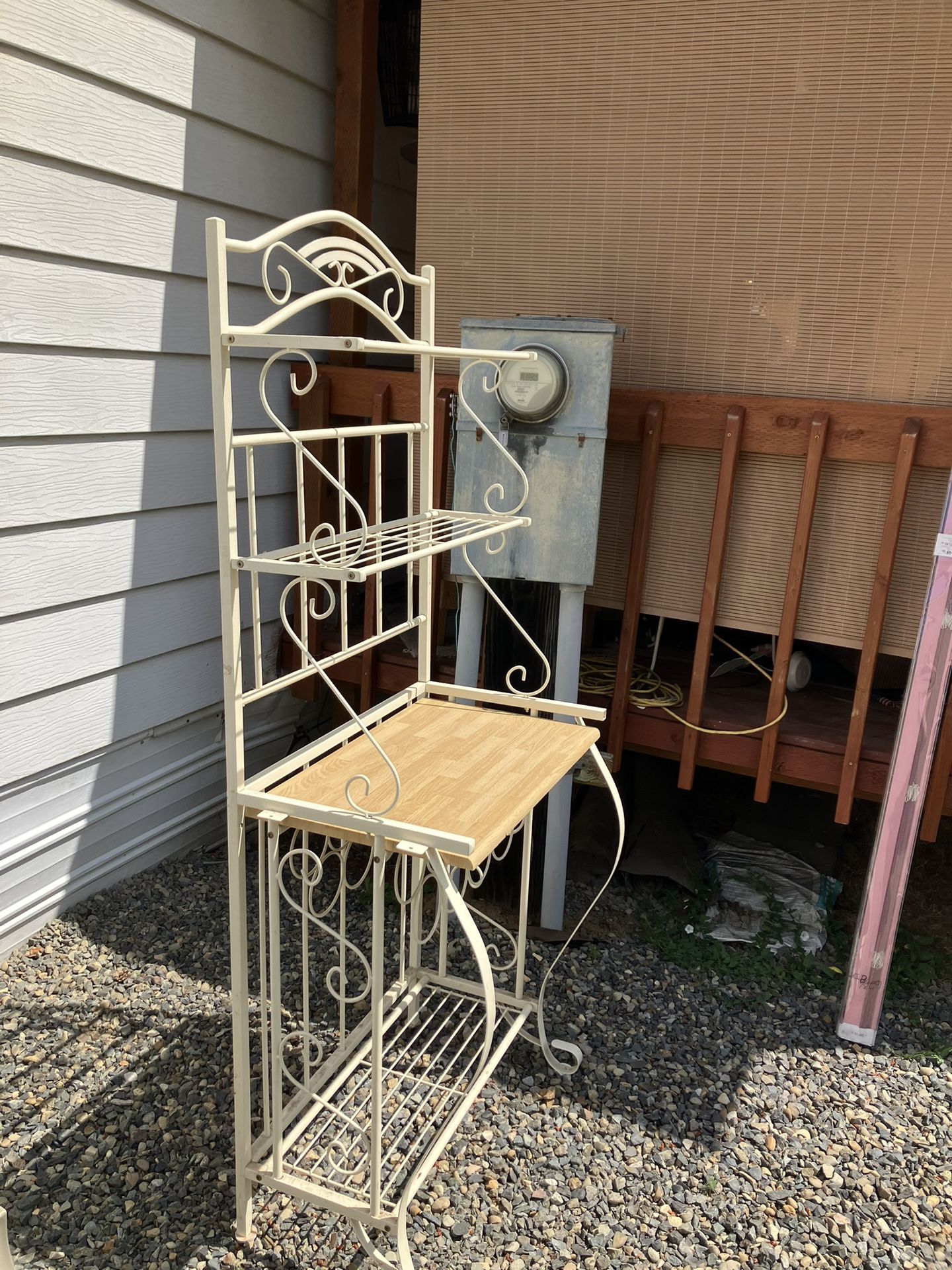 Kitchen Rack With Wooden Shelf