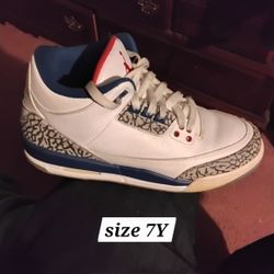 Jordan Retro 3 True Blue 854261-106 Size 7Y