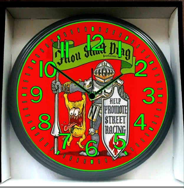 Street Racing Drag Racing Garage Shop Glow In The Dark Wall Clock New!