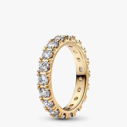 Pandora Sparkling Row Eternity ring Gold Plated