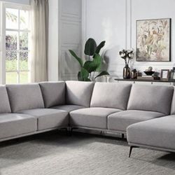 Brand New Light Grey Modern Style U-Shaped Sectional Sofa