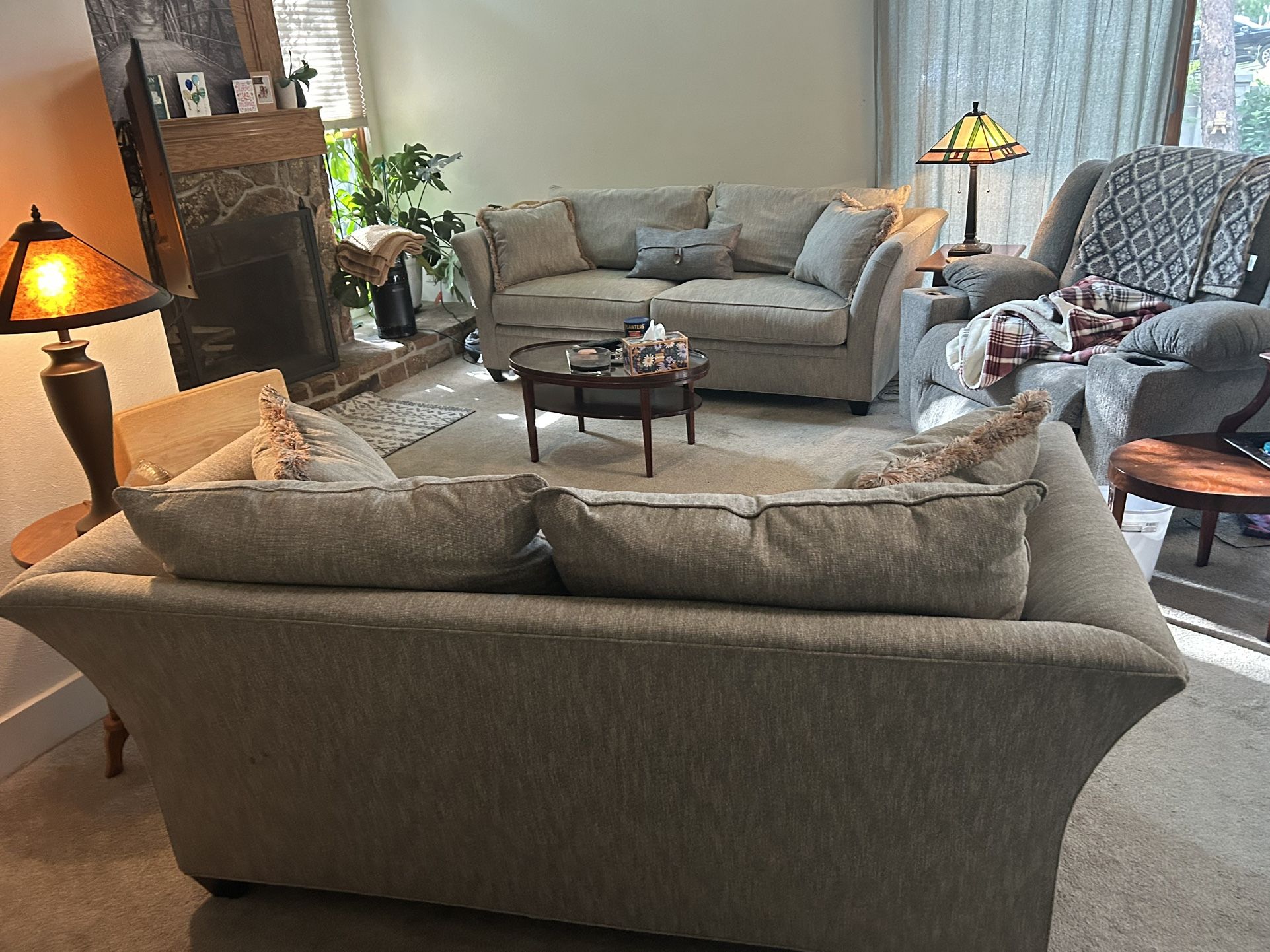 Scandinavian design couch and loveseat