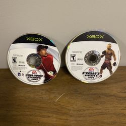 XBox Tiger Woods PGA Tour 2003 rated E. &. Fight Night 2004 rated T. 