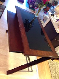 Wood and glass desk