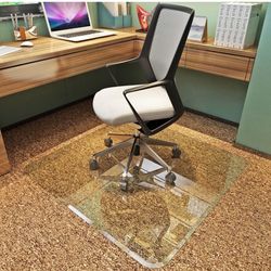 Exclusive Beveled Edge Glass Chair Mat for a Smooth Glide and Easy Roll On/Off by Clearly Innovative, Ultimate Office Chair Mat for Carpet or Hardwood