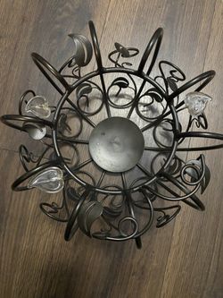 Candle Holder/Vase With Pine Cones