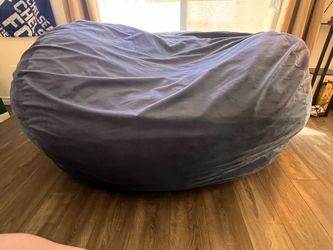 7 Ft Giant Foam Bean Bag Chair w/ washable cover (Cobalt Denim)