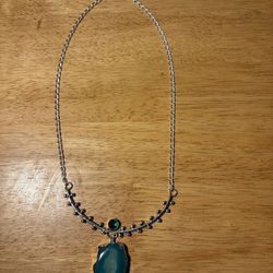 Large Agate Slice Pendant. Geode Slice Necklace. 925 Banding.