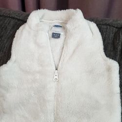 Old Navy White Fur Vest 18m - 24m