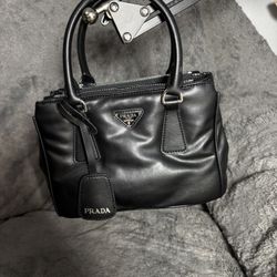 Black Tote Leather X body Bag