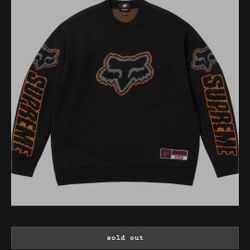 New Supreme X Fox Racing Sweater, Large