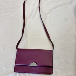 Red Faux Leather Crossbody Wallet Purse 