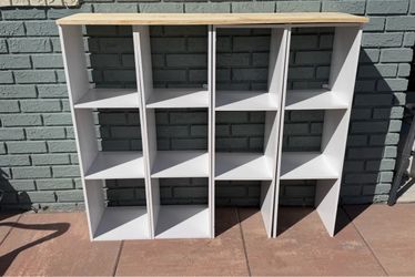 12-Cubby Closet Organizer with Wood Top – 49” Wide