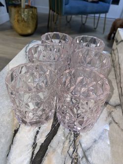 CB2 Pink Tea Light Candle Holders Set Of 6