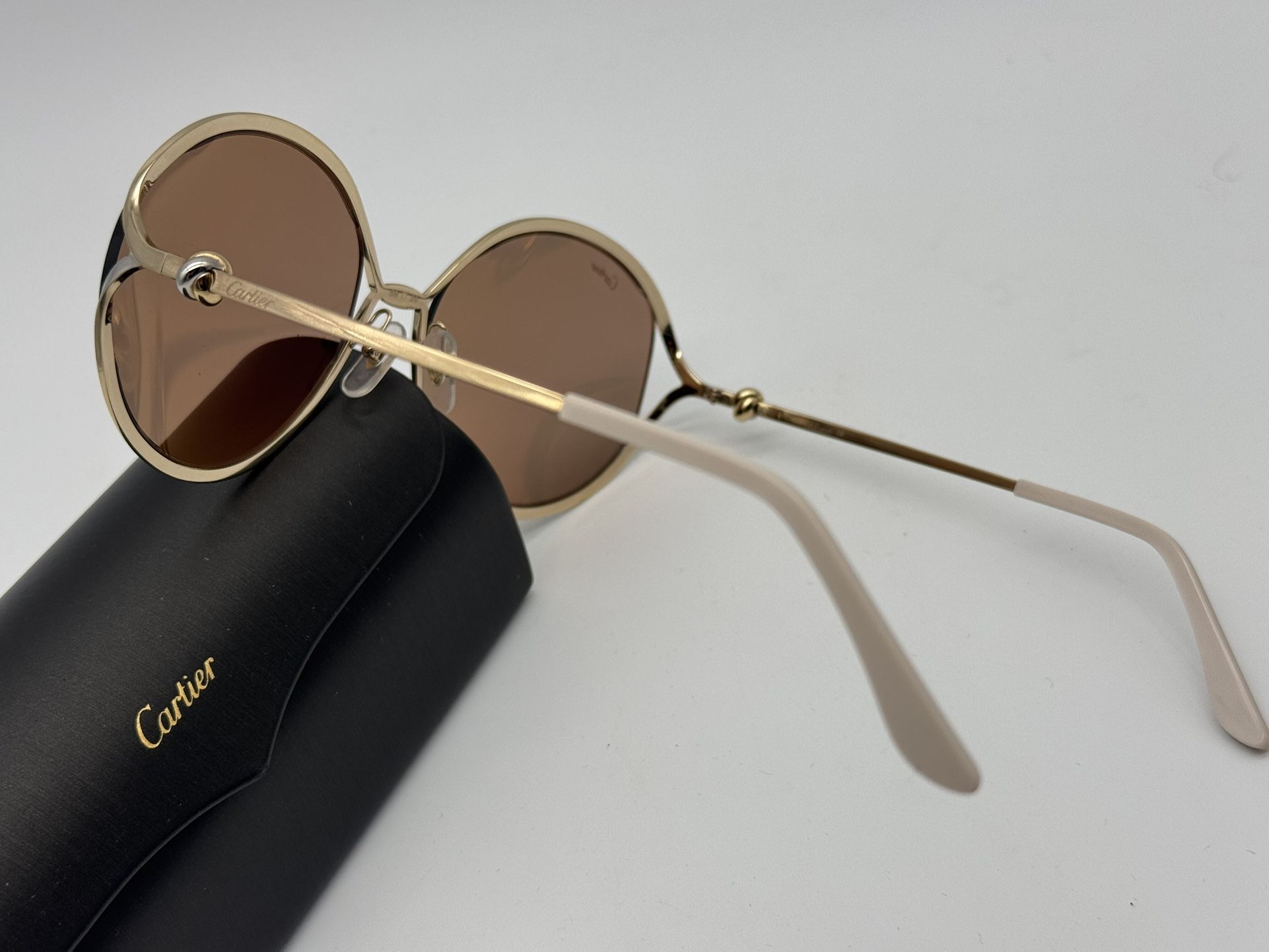CARTIER CT0226S 001 Gold Sunglasses France Designer CARTIER TRINITY TWO TONE ROUND FRAME SUNGLASSES CT0226S NEW  main image 2