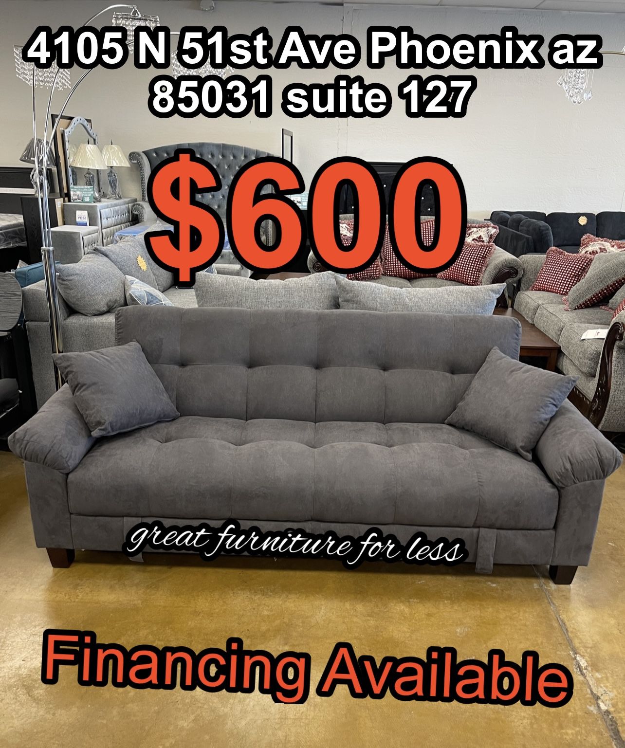 Sofa Bed Grey Brand New