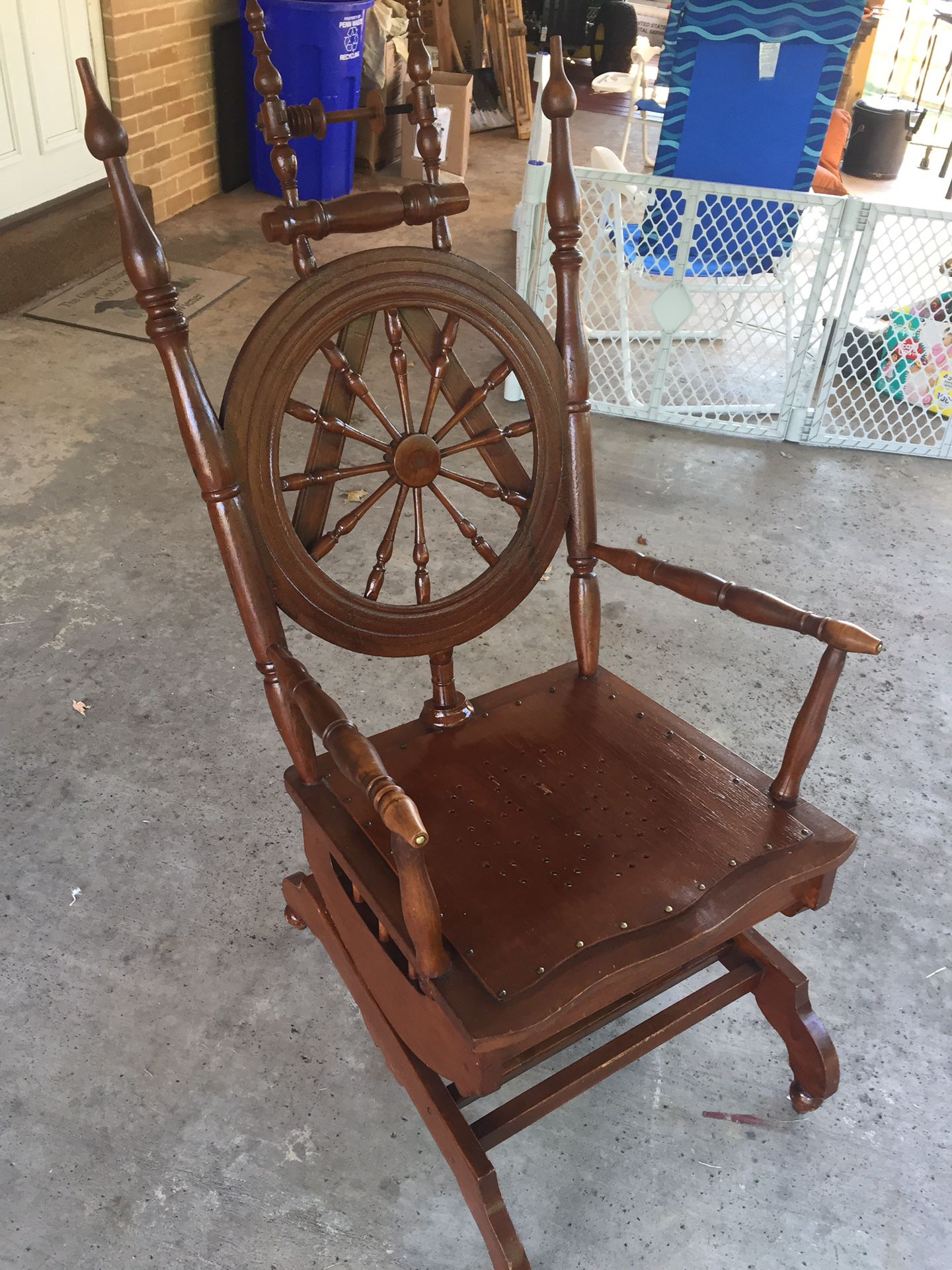 Spinning Wheel Rocking Chair