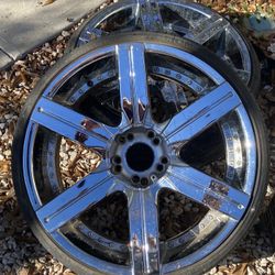 245/30 22inch low profile silver rims